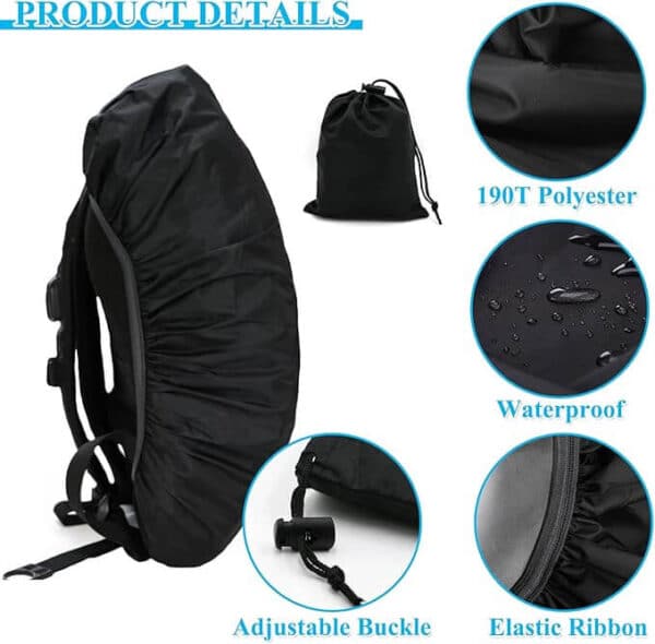 Cubre mochilas Impermeable | 40-55 litros - Negro