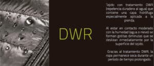 Logos tecnologia telas repelencia agua dwr
